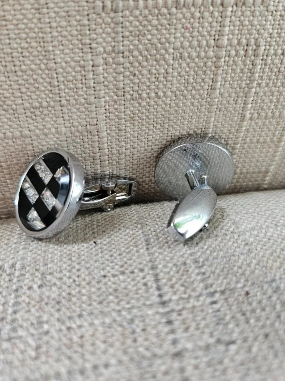 Father Day Gift Cuff lInks Silver/Black Tone Fashion Men Jewelry Round Shape New